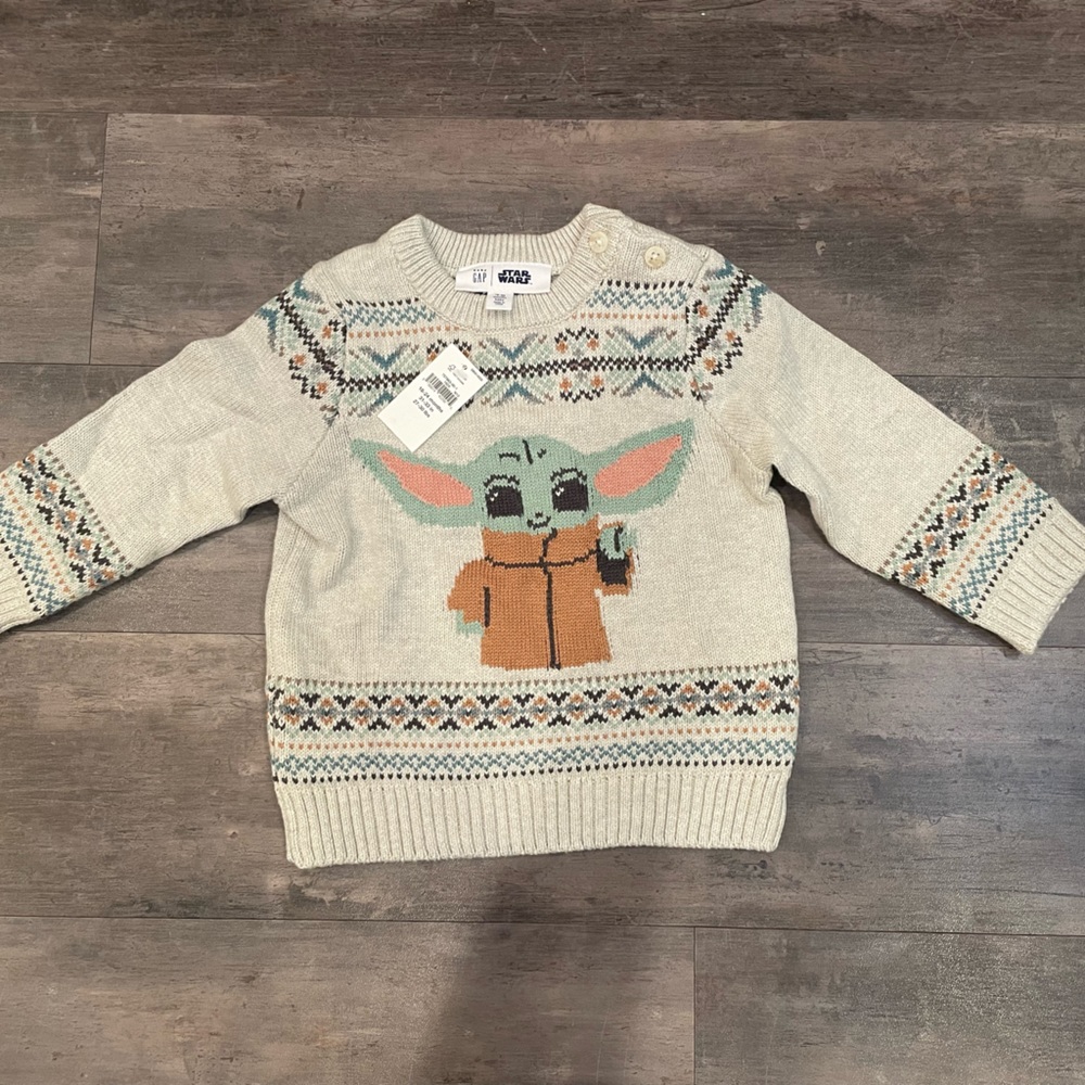 Baby Gap Starwars Yoda sweater. New with tags 18-24months